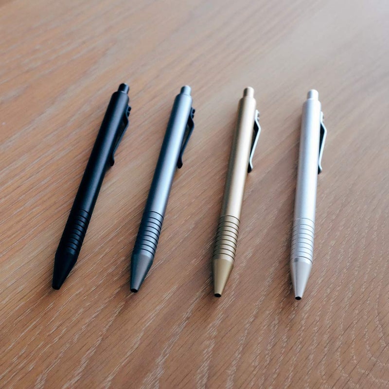 Everyman Gold Grafton Full Click Refillable 0.7mm Gel Ink Pen | Sleek Anodized Aluminum EDC Pen with Deep Grooved Grip | Smooth Writing Pocket Pen for Office, Travel, Gifting & Daily Use - Image 3